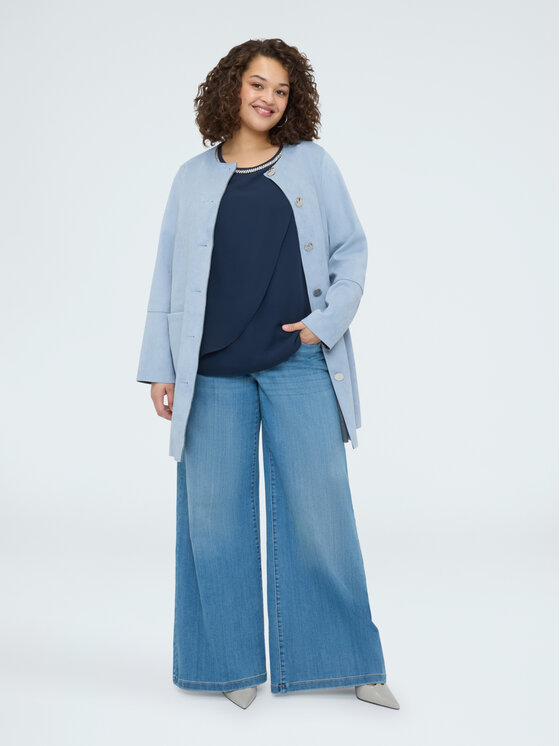 Fiorella Rubino Fiorella Rubino Płaszcz zimowy 0000L000052N013 Turkusowy A-Line Fit