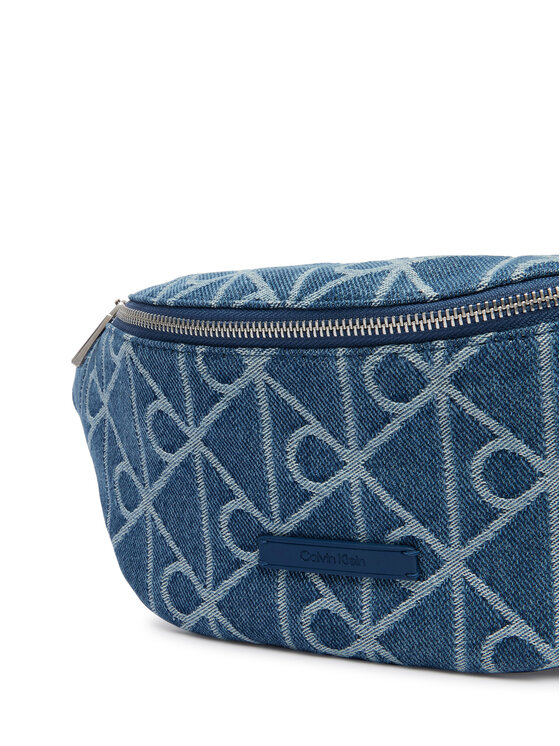 Calvin Klein Calvin Klein Ľadvinka Emblem Aop Denim Waistbag LV04D3430G Modrá