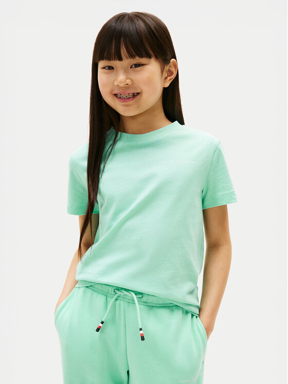 Tommy Hilfiger T-Shirt - Kinderkleidung, Größe 10Y Grün KS0KS00594