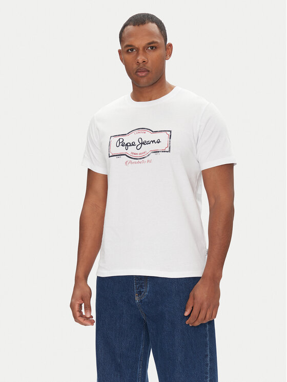 Pepe Jeans Pepe Jeans Тишърт Daxton PM509786 Бял Regular Fit
