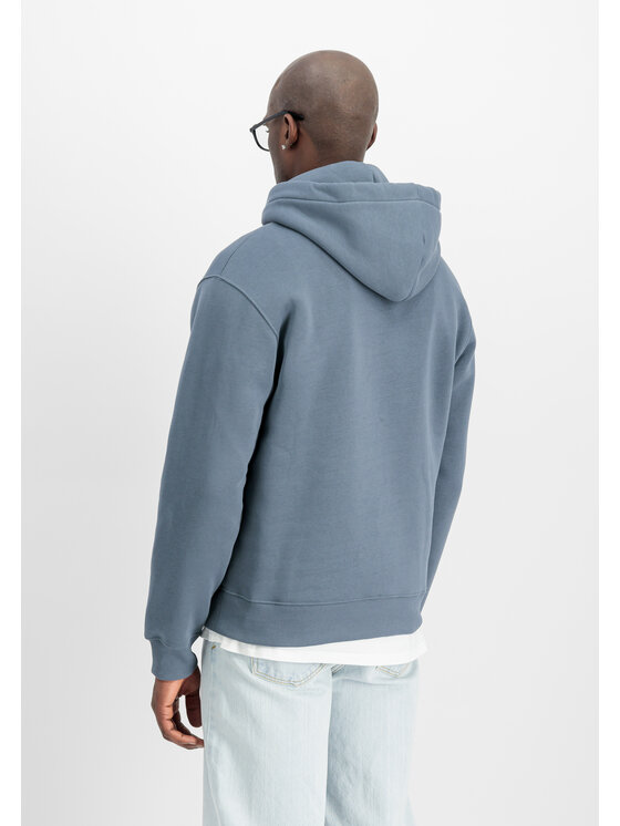 Alpha Industries Alpha Industries Bluza Basic Big Logo Hoodie Błękitny Regular Fit