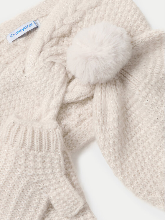 Mayoral Mayoral Set Mütze, Loop-Schal und Handschuhe 10769 Beige