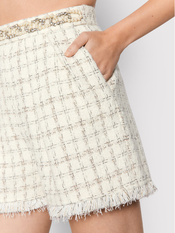 Elisabetta Franchi Elisabetta Franchi Szorty materiałowe SH-005-16E2-V320 Biały Regular Fit