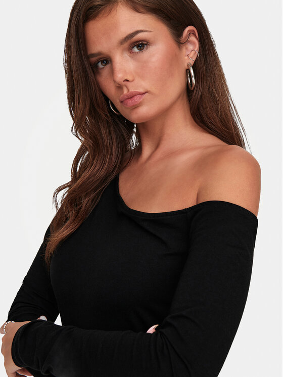 ONLY ONLY Блузка Live Love 15344398 Чорний Slim Fit