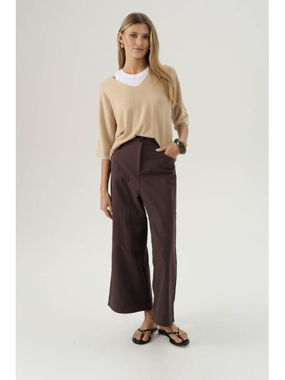 Femestage Femestage Sweter Femestage AB BASE SWE0840-015 Beżowy Regular Fit