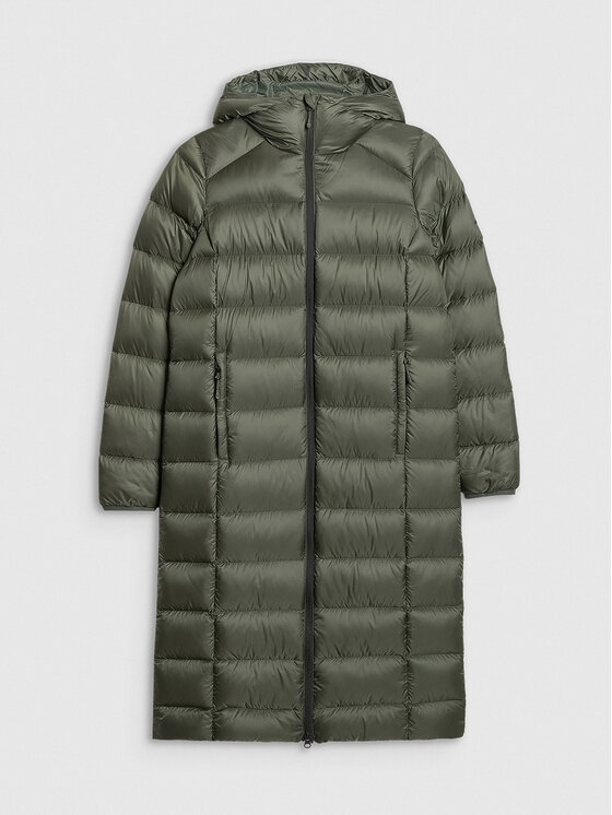 4F 4F Płaszcz zimowy MIDSHOP TEXTILE Khaki Regular Fit