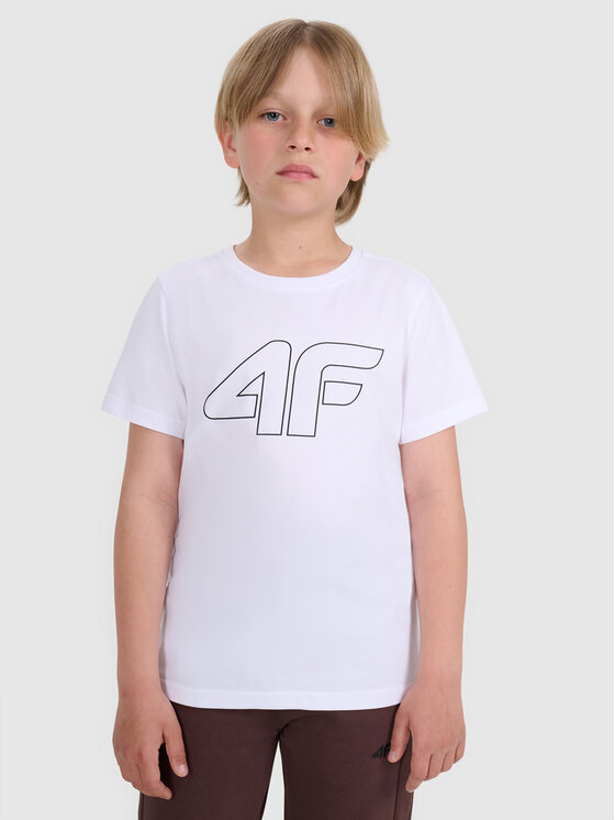 4F 4F T-Shirt BASIC+ Biały Regular Fit