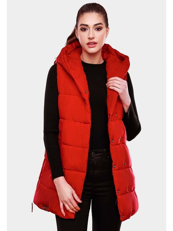 Navahoo Navahoo Bezrękawnik Madilynaa Czerwony Casual Fit