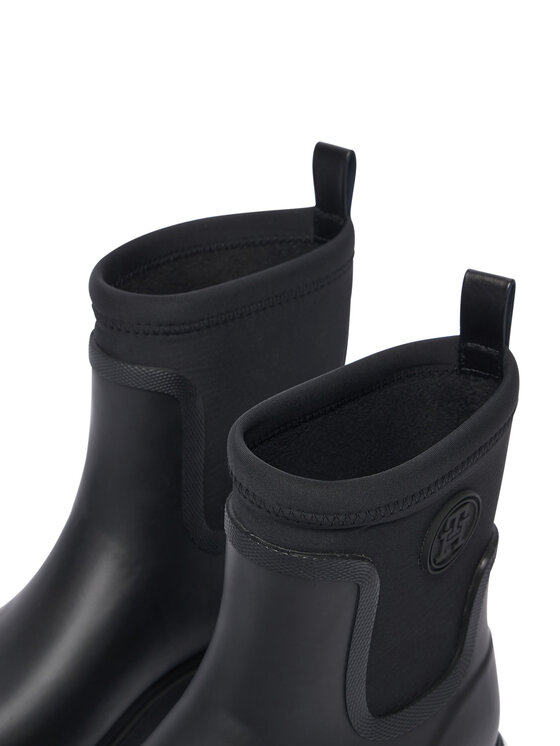 Tommy Hilfiger Tommy Hilfiger Gumijasti škornji Th Stamp Warm Ankle Rain Boot FW0FW09544 Črna