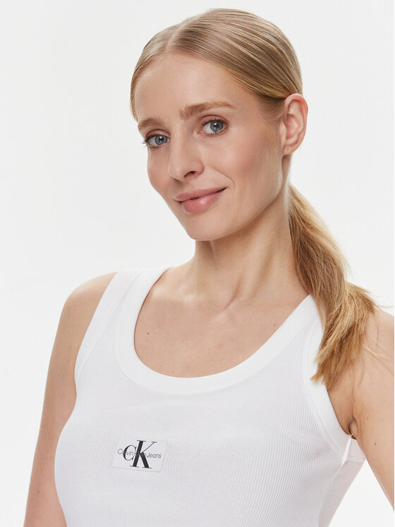 Calvin Klein Jeans Calvin Klein Jeans Top J20J222566 Bijela Slim Fit