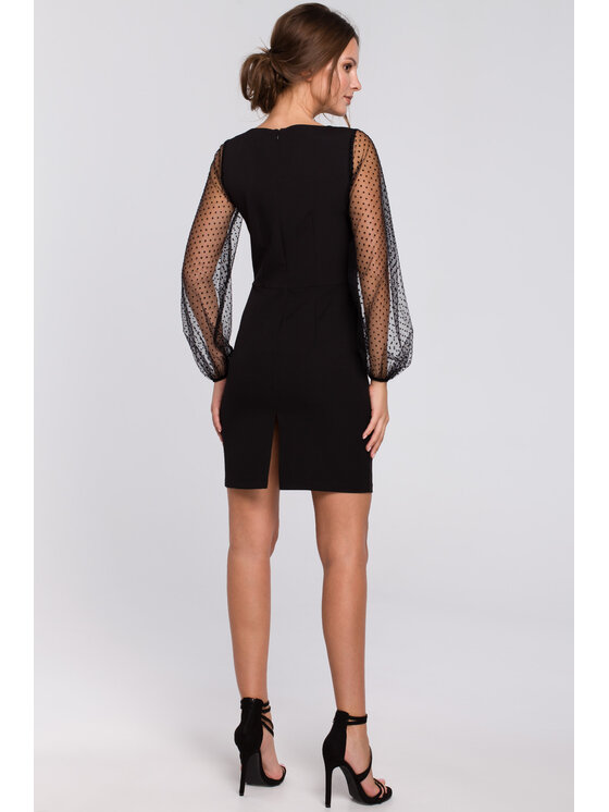 Makover Makover Večerní šaty K032 Černá Regular Fit