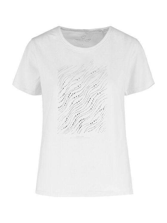 Volcano Volcano T-Shirt T-PRESTO Écru Regular Fit