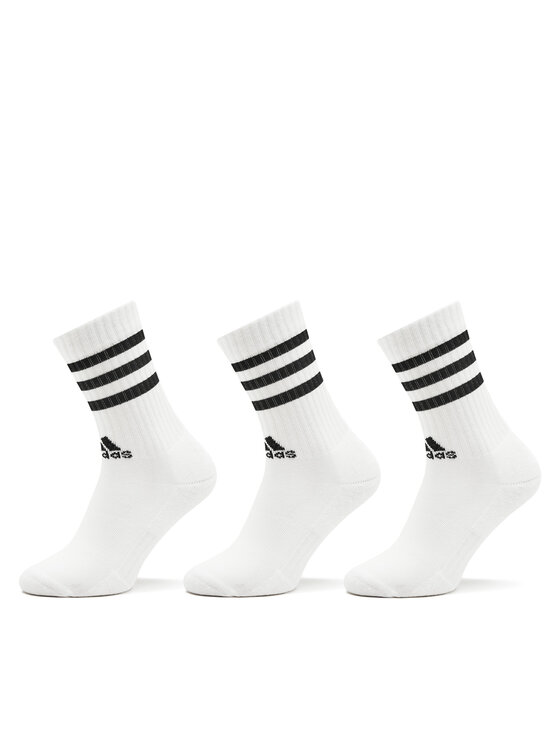 Șosete Înalte Unisex adidas 3-Stripes Cushioned Crew Socks 3 Pairs HT3458 Alb