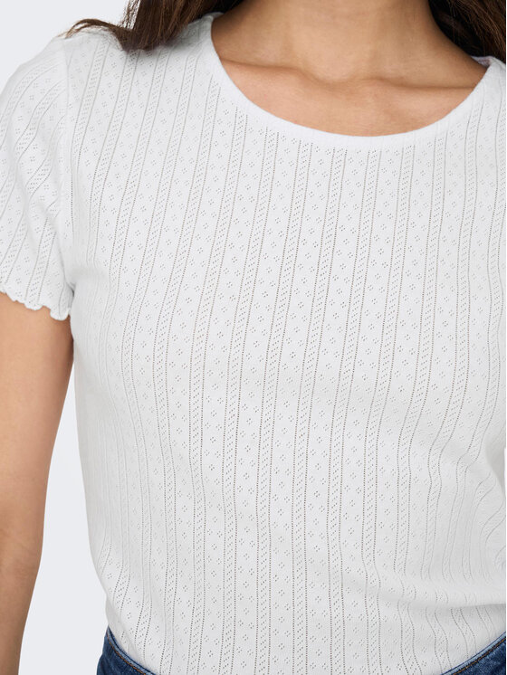 ONLY ONLY T-särk Carlotta 15256154 Valge Tight Fit