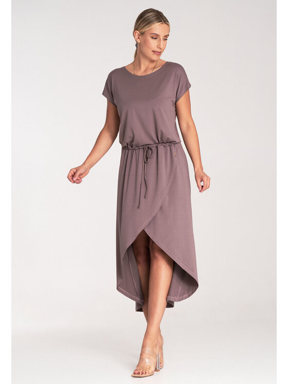 FIGL FIGL Sukienka codzienna M1041 Brązowy Basic Fit