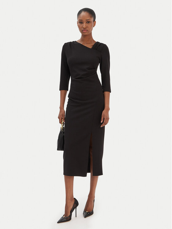 Rinascimento Rinascimento Koktel haljina CFC0126635003 Crna Slim Fit