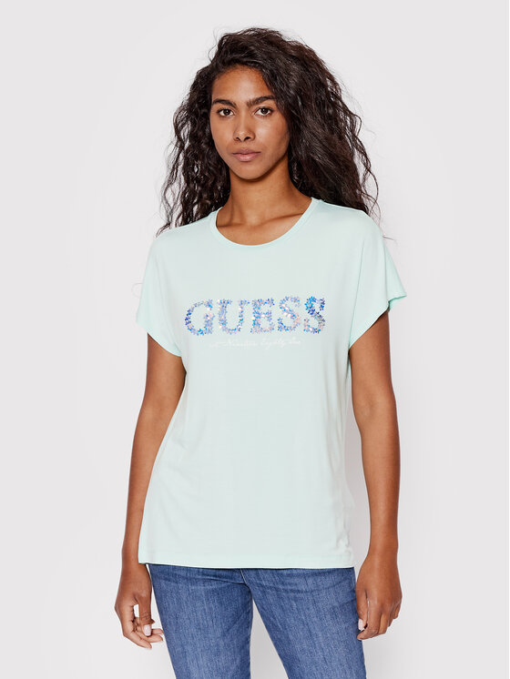 T-shirt W2GI03 K68D0 Verde Regular Fit