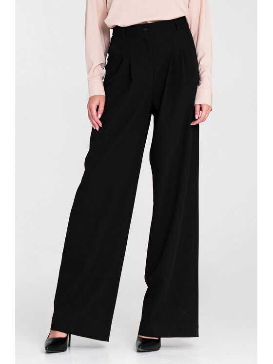 NIFE NIFE Dámské kalhoty SD122 Černá Wide Leg