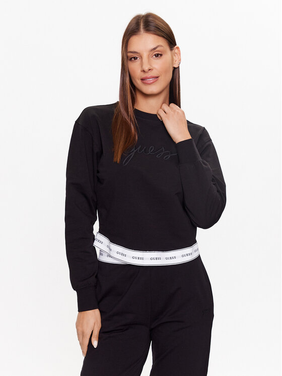 Guess Mikina O3YQ01KBS91 Čierna Regular Fit