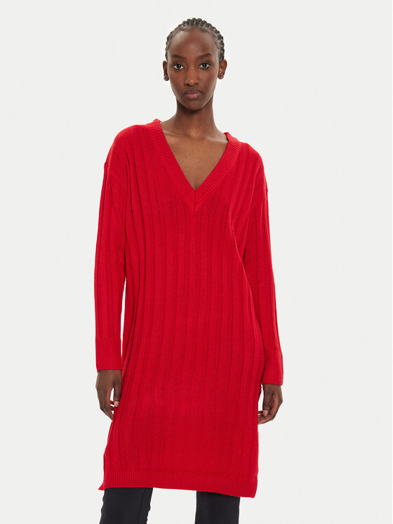 Brave Soul Brave Soul Strickkleid LKD-230MARTHADRB Rot Oversize