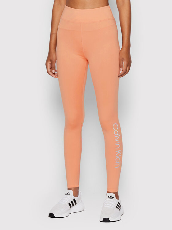 Calvin Klein Performance Colanți 00GWS2L615 Portocaliu Slim Fit