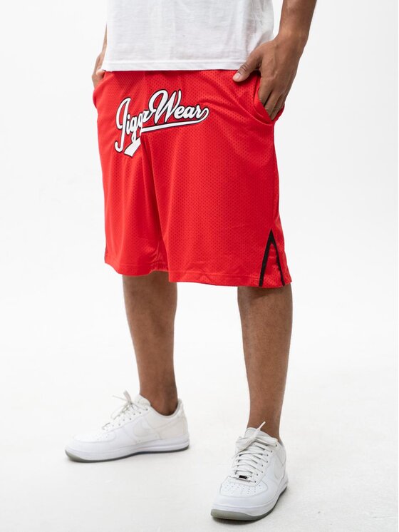 Jigga Wear Jigga Wear Szorty sportowe Krótkie Spodenki Dresowe Czerwone / Białe Jigga Wear Baseball S Czerwony Regular Fit