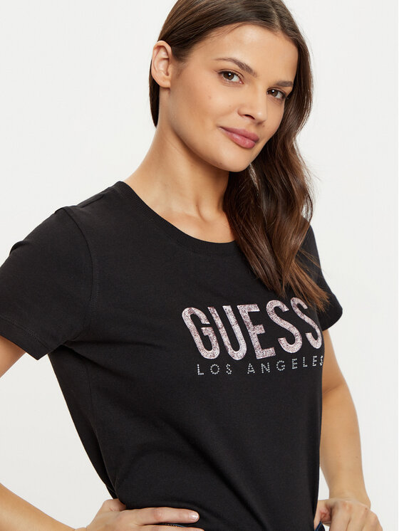 Guess Guess T-shirt W5RI19 I3Z14 Crna Regular Fit