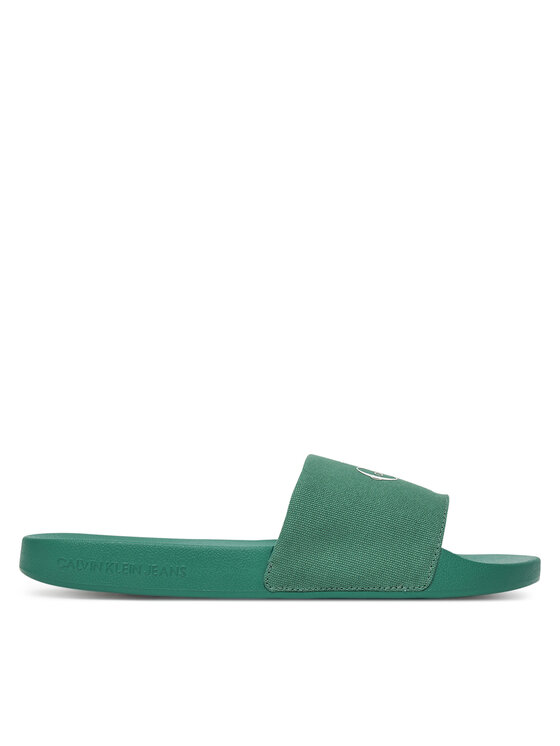 Calvin Klein Jeans Calvin Klein Jeans Klapki Slide Monologo Cv YM0YM01367 Zielony