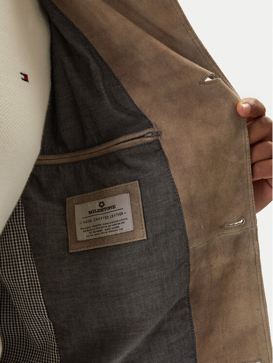 Milestone Milestone Кожено яке Adrian 611631 60730 Бежов Regular Fit
