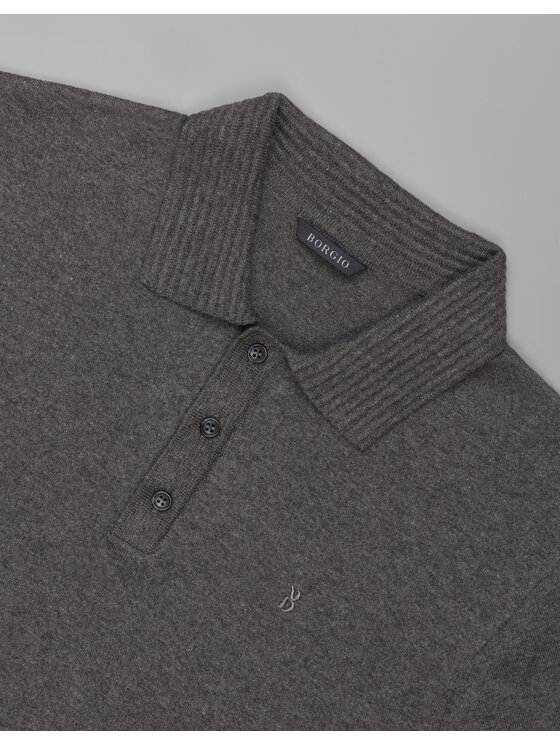 Borgio Borgio Polo colliano_sz Szary Classic Fit