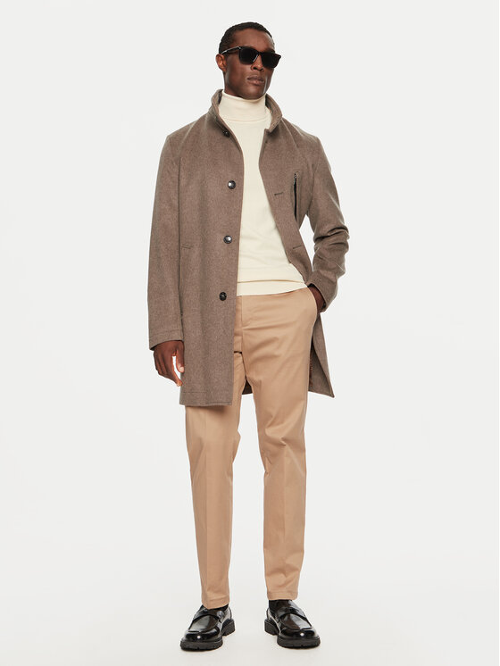 Boss Vlnený kabát H-Hyde 50525764 Béžová Slim Fit