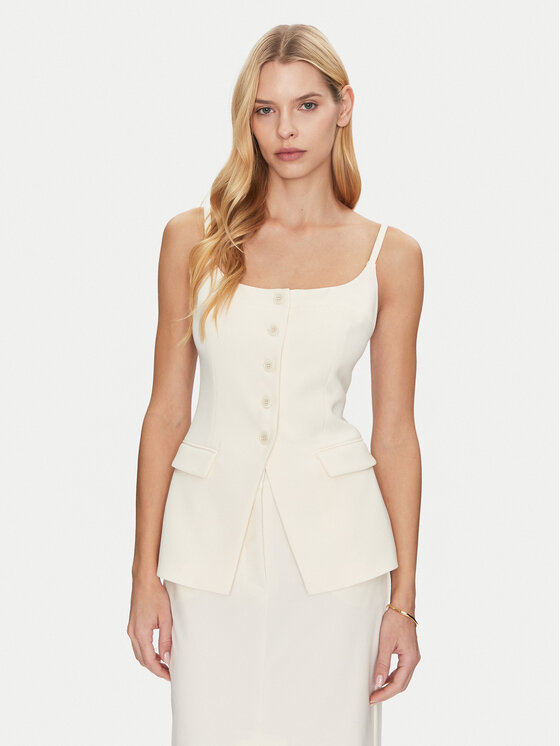 Simona Corsellini Simona Corsellini Top P25CPTO00801 Bej Slim Fit