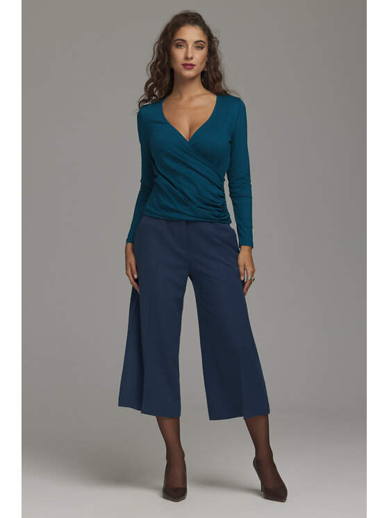 NIFE NIFE Culottes nohavice SD144 Modrá Wide Leg