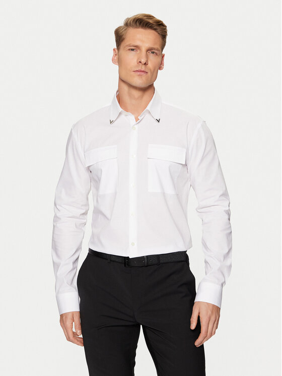 HUGO Košeľa Ermetal 50534281 Biela Slim Fit