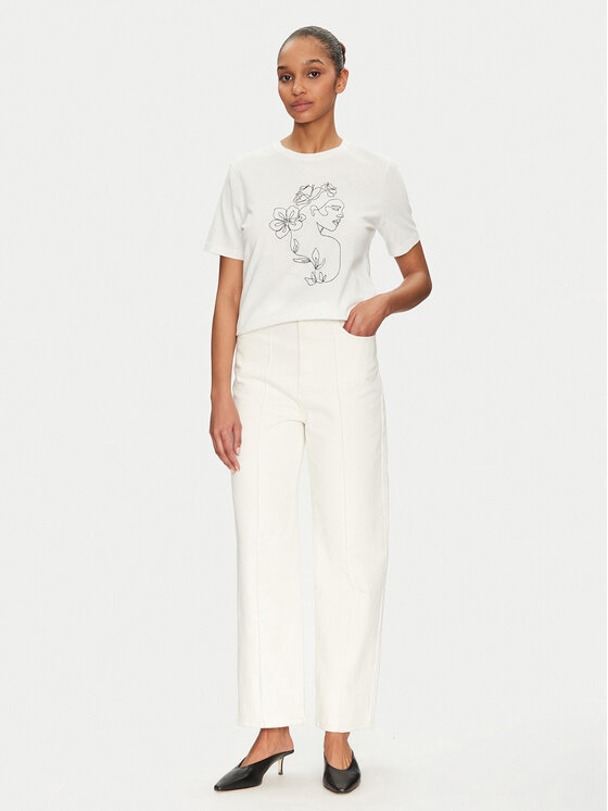 Vila Vila T-shirt Sybil 14108062 Bijela Regular Fit