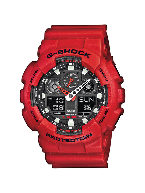 Casio Casio Zegarek SET GA-100B-4AER + BEZEL 10410475 + PASEK 10527467 Niebieski