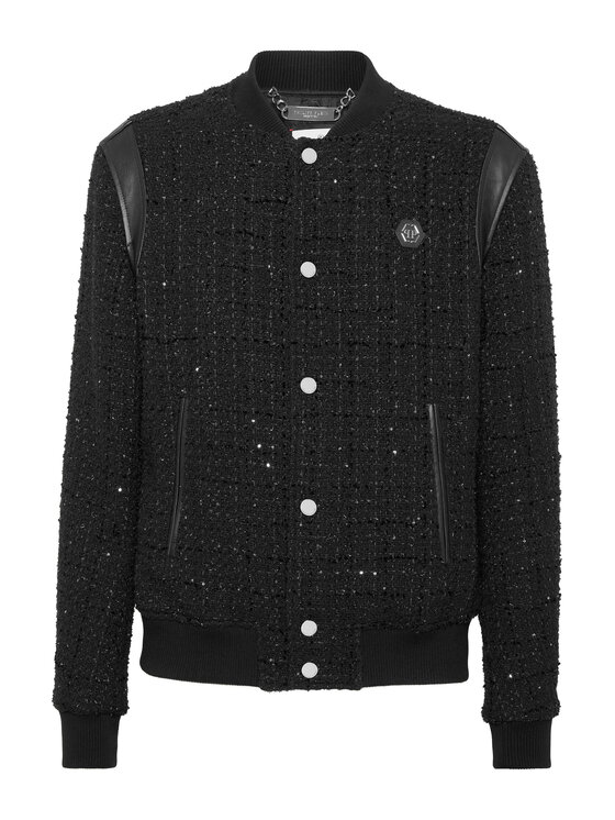 PHILIPP PLEIN PHILIPP PLEIN Kurtka bomber 26049 Czarny Regular Fit