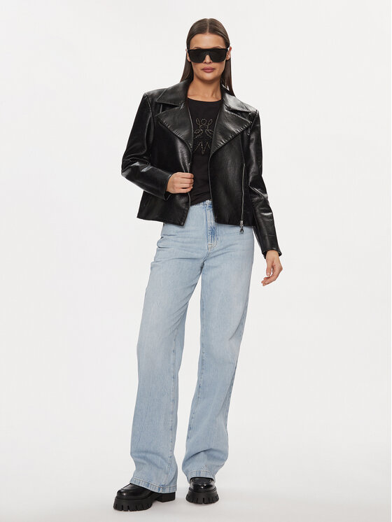 Patrizia Pepe Patrizia Pepe Jakna od imitacije kože 8O0101/E044-K103 Crna Regular Fit