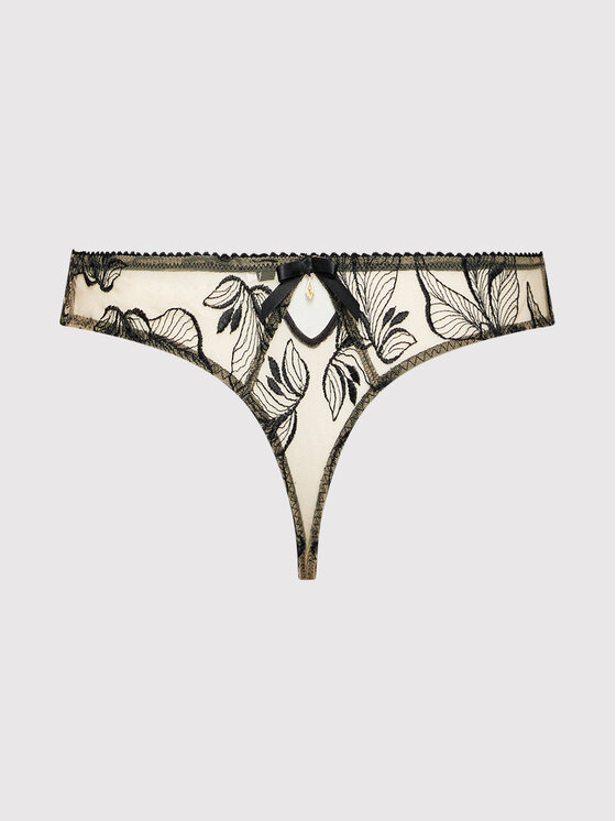 Aubade Aubade Stringi Fleur De Tattoo TB26 Czarny