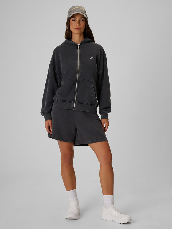 4F 4F Szorty materiałowe FOB SUMMER Czarny Regular Fit