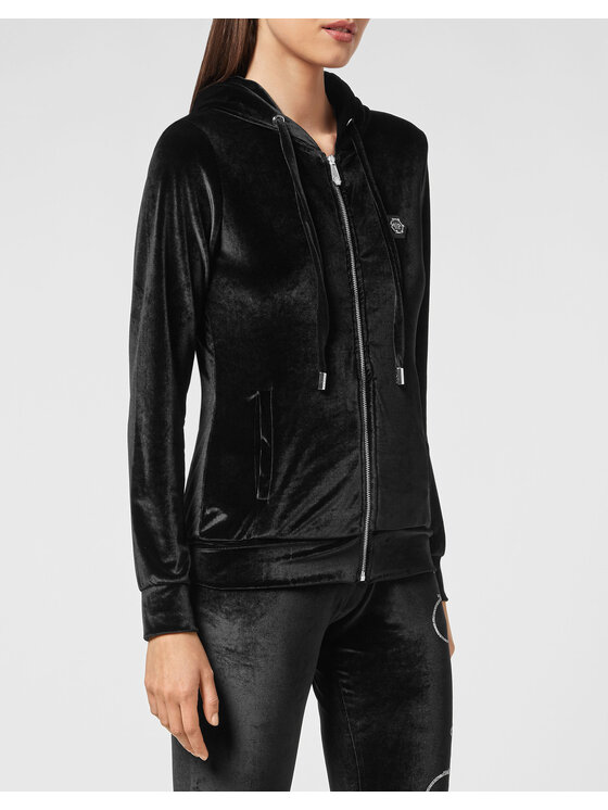 PHILIPP PLEIN PHILIPP PLEIN Súprava mikina a látkové nohavice 4633 Čierna Regular Fit