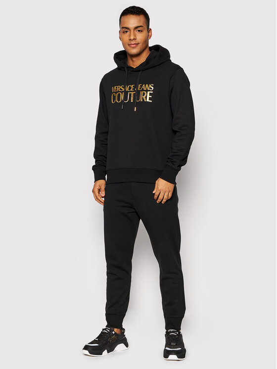 Versace Jeans Couture Versace Jeans Couture Mikina Logo Thick Foil 72GAIT01 Čierna Regular Fit