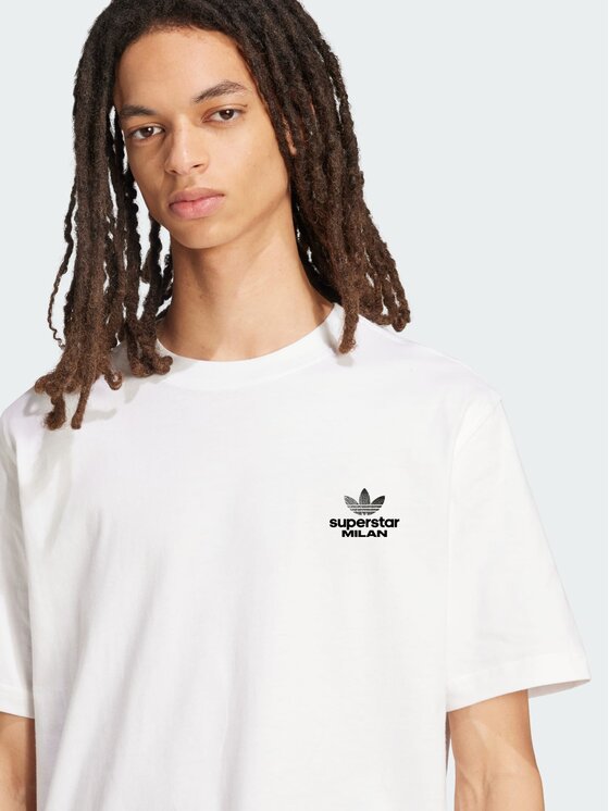 adidas adidas T-Shirt Superstar Biały Loose Fit