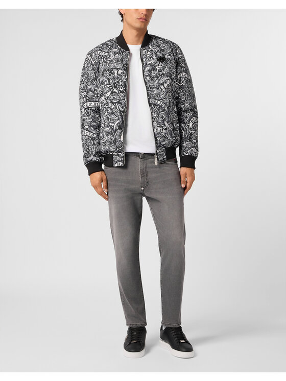 PHILIPP PLEIN PHILIPP PLEIN Kurtka bomber 31475 Czarny Regular Fit