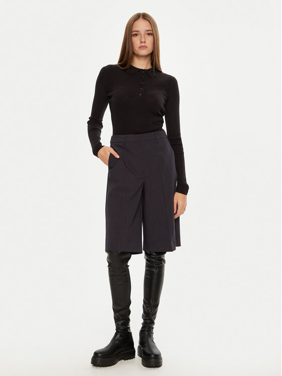 Brave Soul Brave Soul Pulover LK-248POLOBLK Črna Slim Fit