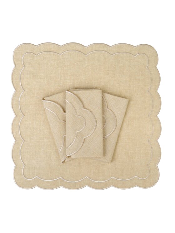 Roseberry Home Roseberry Home Serwetki haftowane Beige Petali Beżowy