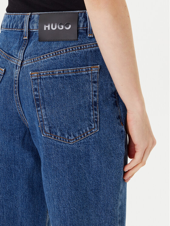 HUGO HUGO Jeans hlače Garlene 50542462 Modra Mom Fit