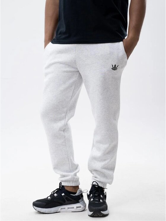 Spodnie dresowe, rozmiar XL, Szare, Spodnie Dresowe Męskie Jasne Szare Jigga Wear Black Crown XL