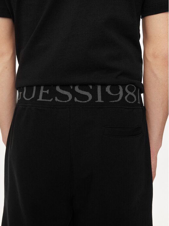 Guess Guess Auduma šorti Clovis M4GD10 KBK32 Melns Loose Fit
