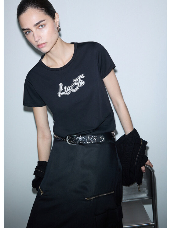 Liu Jo Liu Jo T-Shirt TF6283JS923W9415 Czarny Regular Fit